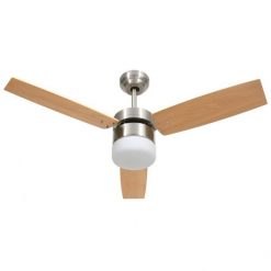 Wentylator sufitowy z lampą i pilotem, 108 cm, jasnobrązowy. Nawilżacze powietrza Vida. W wyprzedaży za 745.00 zł.