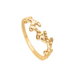 Pierścionek Koral pozłacany. Pierścionki Lilou, z koralem, pozłacane. Za 139.00 zł.