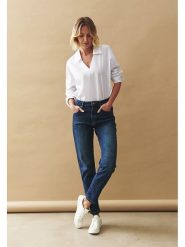 TATUUM Dżinsy - Slim fit - w kolorze granatowym rozmiar: 38. Niebieskie jeansy Tatuum, z aplikacjami, z podwyższonym stanem. Za 211.31 zł.
