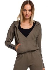 Made of emotion Bluza w kolorze khaki rozmiar: L. Brązowe bluzy Made Of Emotion, l, bez wzorów, z kapturem. Za 74.99 zł.