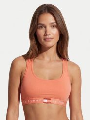 Tommy Hilfiger Biustonosz top Heritage Logo Underband Racerback Bralette UW0UW06221 Pomarańczowy. Brązowe biustonosze TOMMY HILFIGER, bez wzorów, z bawełny. Za 139.99 zł.