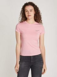 TOMMY JEANS Koszulka w kolorze jasnoróżowym rozmiar: S. Różowe bluzki Tommy Jeans, s, bez wzorów, z bawełny, bez kołnierzyka, bez ramiączek. Za 96.95 zł.