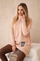 Sweter z golfem ciemny pudrowy róż. Czerwone golfy KESI, l, bez wzorów, z elastanu, bez ramiączek. Za 175.65 zł.