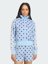 Adidas Bluza Satin Polka Dots Tt Track Top KV1167 Niebieski jasny Regular Fit. Niebieskie bluzy Adidas, s, bez wzorów, z syntetyku, bez kaptura. Za 328.99 zł.