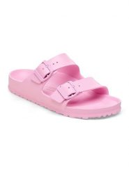 Birkenstock Klapki "Arizona" w kolorze jasnoróżowym rozmiar: 38. Różowe klapki Birkenstock, bez wzorów, z otwartym noskiem, bez obcasa. Za 217.91 zł.