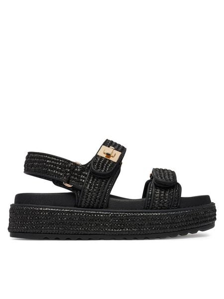Steve Madden Sandały Bigmona 11003034 Czarny. Czarne sandały Steve Madden, bez wzorów, z syntetyku, bez obcasa, na płaskiej podeszwie, bez zapięcia. Za 400.99 zł.