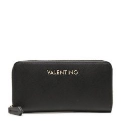 Duży Portfel Damski Valentino. Czarne portfele Valentino, bez wzorów. Za 269.99 zł.