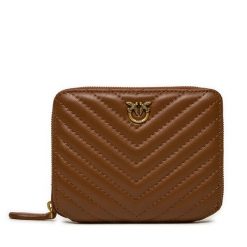 Duży Portfel Damski PINKO. Brązowe portfele Pinko, bez wzorów. Za 489.99 zł.