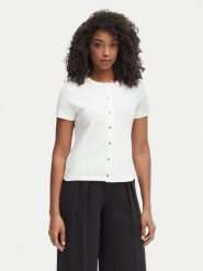 Tommy Hilfiger Bluzka WW0WW48709 Kremowy Slim Fit. Białe bluzki TOMMY HILFIGER, xl, bez wzorów, z bawełny, bez kołnierzyka, bez ramiączek. Za 289.99 zł.