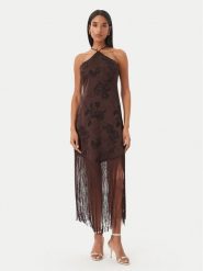 Vero Moda Sukienka koktajlowa Tathiana 10355696 Brązowy ciemny Regular Fit. Brązowe sukienki Vero Moda, xs, bez wzorów, z syntetyku, wizytowe, bez kołnierzyka, bez ramiączek. Za 319.99 zł.