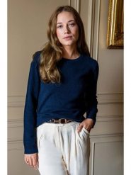 Maison Héritage Cashmere Kaszmirowy sweter w kolorze granatowym rozmiar: M. Niebieskie swetry Maison Héritage Cashmere, m, bez wzorów, z kaszmiru, bez ramiączek. Za 340.99 zł.