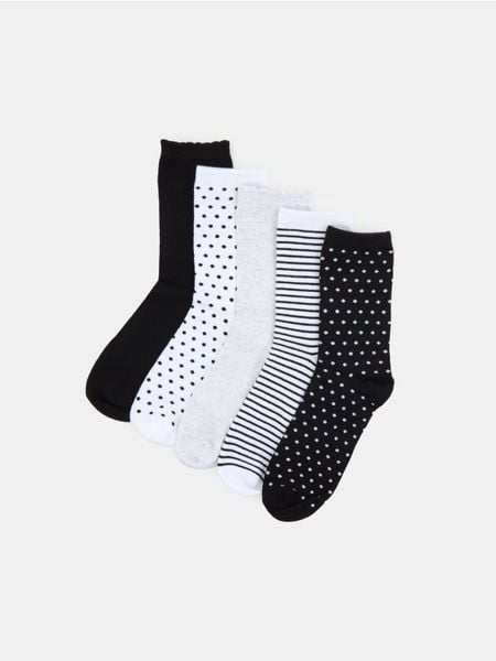 Skarpetki z bawełną 5 pack - wielobarwny. Skarpety Sinsay, bez wzorów, z bawełny. Za 17.99 zł.