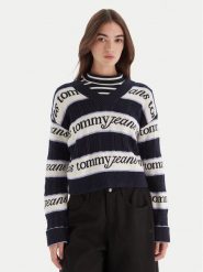 Tommy Jeans Sweter DW0DW21682 Granatowy Regular Fit. Niebieskie swetry Tommy Jeans, xxs, bez wzorów, z bawełny, bez ramiączek. Za 469.99 zł.