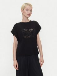 Emporio Armani T-Shirt EW000616 AF12187 UC001 Czarny Loose Fit. Czarne t-shirty Emporio Armani, xs, bez wzorów, z wiskozy, bez kołnierzyka, bez ramiączek. Za 269.99 zł.