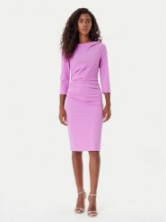 Rinascimento Sukienka koktajlowa CFC0126154003 Różowy Slim Fit. Czerwone sukienki Rinascimento, s, bez wzorów, z syntetyku, wizytowe, bez kołnierzyka, bez ramiączek. Za 529.99 zł.