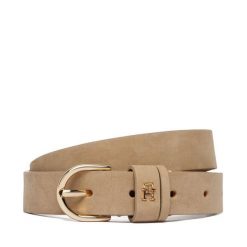 Pasek Damski Tommy Hilfiger. Brązowe paski TOMMY HILFIGER, bez wzorów, z nubiku. Za 209.99 zł.