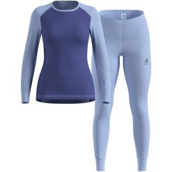 Bielizna termoaktywna - zestaw Odlo Set ACTIVE WARM Special Set. Niebieskia bielizna sportowa Odlo, bez wzorów. Za 479.99 zł.