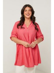 Curvy Lady Tunika w kolorze koralowym rozmiar: 48/50. Czerwone tuniki Curvy Lady, bez wzorów, klasyczne, bez kołnierzyka, bez ramiączek. Za 127.65 zł.