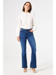 Garcia Dżinsy - Flared fit - w kolorze niebieskim rozmiar: W30/L32. Niebieskie jeansy Garcia, l, z aplikacjami, z podwyższonym stanem. Za 239.95 zł.