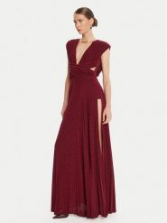 Elisabetta Franchi Sukienka wieczorowa AB-R15-56E2-V690 Bordowy Regular Fit. Czerwone sukienki Elisabetta Franchi, bez wzorów, z wiskozy, wizytowe, bez kołnierzyka, bez ramiączek. Za 2,989.00 zł.