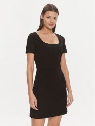 Guess Sukienka codzienna W4RK15 KBJP2 Czarny Regular Fit. Czarne sukienki Guess, na co dzień, s, z aplikacjami, z wiskozy, bez kołnierzyka, bez ramiączek, proste. Za 309.99 zł.
