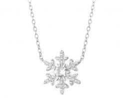 Naszyjnik srebrny z cyrkoniami - śnieżynka. Szare naszyjniki Apart, z cyrkonią, srebrne. Za 169.00 zł.