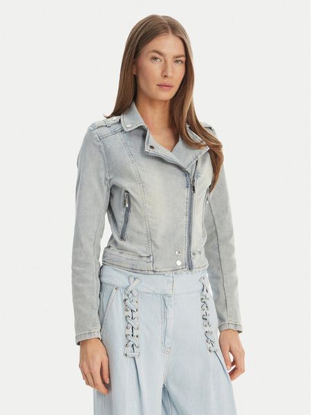 Morgan Kurtka jeansowa 241-VAMMY Błękitny Regular Fit. Niebieskie kurtki Morgan, bez wzorów, z bawełny, bez kaptura. Za 229.99 zł.