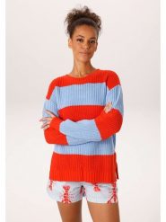 Aniston Sweter w kolorze pomarańczowo-błękitnym rozmiar: 36. Niebieskie swetry Aniston, bez wzorów, ze splotem, bez ramiączek. Za 46.95 zł.