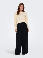 ONLY Sweter w kolorze beżowym rozmiar: XS. Brązowe swetry Only, xs, bez wzorów, ze splotem, bez ramiączek. Za 113.63 zł.
