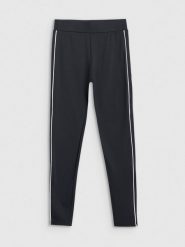4F Legginsy dzianinowe damskie - czarne S. Czarne legginsy 4f, s, bez wzorów, z dzianiny. Za 99.99 zł.