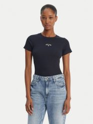 Guess Jeans T-Shirt W6GPZ3 KA0H1 Granatowy Slim Fit. Niebieskie t-shirty Guess Jeans, xs, z aplikacjami, z bawełny, bez kołnierzyka, bez ramiączek. Za 159.99 zł.