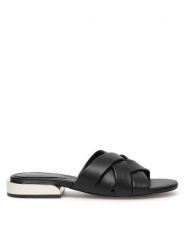 Nine West Klapki JF2220-1 Czarny. Czarne klapki Nine West, bez wzorów, z syntetyku, bez obcasa. Za 179.99 zł.