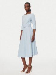 Rinascimento Sukienka koktajlowa CFC0127892003 Błękitny Regular Fit. Niebieskie sukienki Rinascimento, xl, bez wzorów, z syntetyku, wizytowe, bez kołnierzyka, bez ramiączek. Za 699.99 zł.