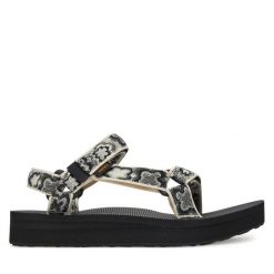 Sandały Teva. Szare sandały Teva, bez wzorów, bez obcasa, na koturnie, bez zapięcia. Za 239.99 zł.