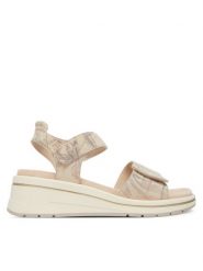 Caprice Sandały 9-28305-46 Beżowy. Brązowe sandały Caprice, bez wzorów, ze skóry, bez obcasa, na koturnie, bez zapięcia. Za 228.99 zł.