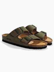 BAYTON Klapki "Atlas" w kolorze khaki rozmiar: 36. Brązowe klapki Bayton, bez wzorów, z otwartym noskiem, bez obcasa. Za 204.95 zł.