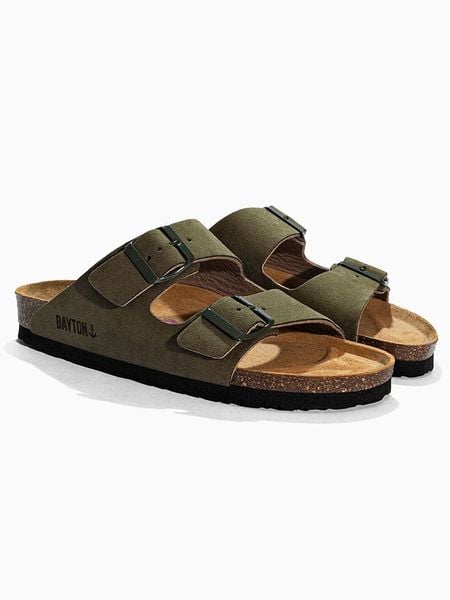 BAYTON Klapki "Atlas" w kolorze khaki rozmiar: 36. Brązowe klapki Bayton, bez wzorów, z otwartym noskiem, bez obcasa. Za 179.95 zł.
