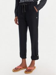 Roxy Spodnie materiałowe On The Seashore ERJNP03294 Czarny Regular Fit. Czarne spodnie materiałowe Roxy, m, bez wzorów, z materiału. Za 259.99 zł.