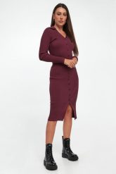 Sukienka prążkowana midi DKNY. Sukienki DKNY, m, bez wzorów, prążkowane, bez kołnierzyka, bez ramiączek, midi. Za 759.00 zł.