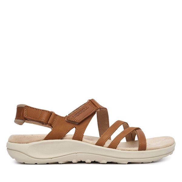 Sandały Merrell. Czerwone sandały Merrell, bez wzorów, bez obcasa, na płaskiej podeszwie, bez zapięcia. Za 369.99 zł.