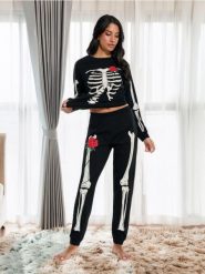 Piżama - czarny. Czarne piżamy Sinsay, bez wzorów, bez ramiączek. Za 39.99 zł.