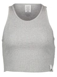 Adidas Top w kolorze szarym rozmiar: S. Szare topy Adidas, s, bez wzorów, z bawełny, bez kołnierzyka, bez ramiączek. Za 74.28 zł.