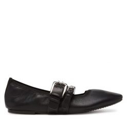 Baleriny DKNY. Czarne baleriny DKNY, bez wzorów, bez obcasa. Za 449.99 zł.