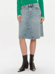 Tommy Hilfiger Spódnica jeansowa WW0WW40656 Niebieski Relaxed Fit. Niebieskie spódnice TOMMY HILFIGER, bez wzorów, z bawełny. Za 299.99 zł.