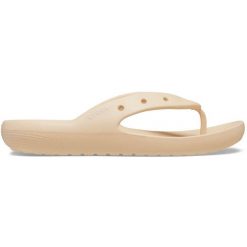 Japonki plażowe Crocs Classic Flip V2 shitake. Żółte klapki Crocs, bez wzorów, bez obcasa. Za 139.00 zł.