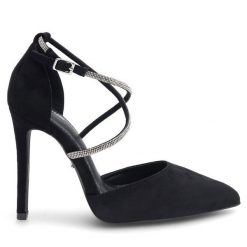 Szpilki DeeZee. Czarne szpilki DeeZee, bez wzorów, bez obcasa, na szpilce, bez zapięcia. Za 129.99 zł.