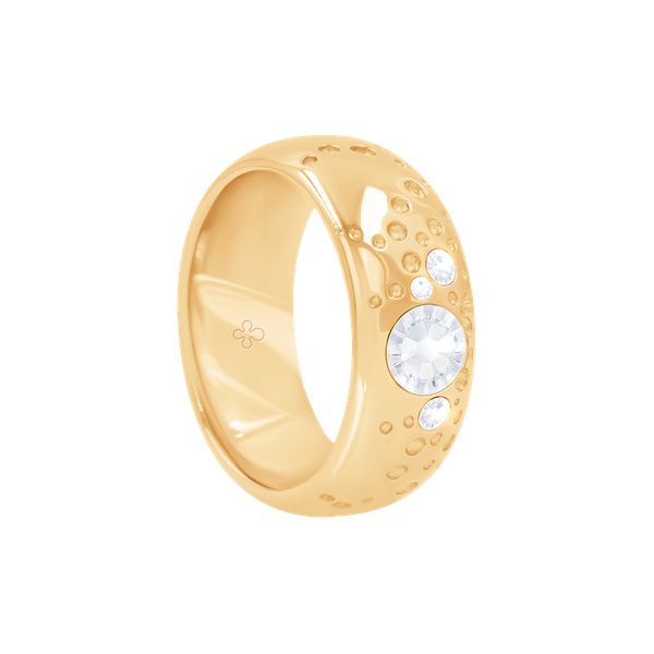 Pierścionek Sparkling 3 pozłacany. Żółte pierścionki Lilou, z cyrkonią, pozłacane. Za 229.00 zł.