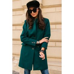 Klasyczny wełniany płąszcz r-p012. Czerwone płaszcze Butik, na jesień, s, bez wzorów, z materiału, bez kaptura. Za 269.00 zł.