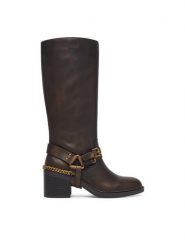 Liu Jo Kozaki Colby 01 SF6085 PX893 Brązowy. Brązowe kozaki Liu Jo, ze skóry, bez obcasa, na słupku, bez zapięcia. Za 1,139.00 zł.