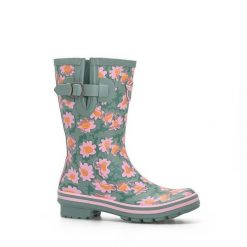 Kalosze damskie Rouchette Daisies. Zielone kalosze Rouchette, bez wzorów, z bawełny. Za 351.00 zł.